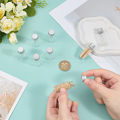 アルミ製ねじ蓋付きガラスビーズ収納チューブ  コラム  透明  4.2x1.6cm  容量：4ml（0.14fl.oz）&nbsp;AJEW-WH0818-009