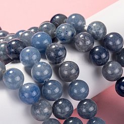 染色・加熱された天然ブルーアベンチュリンビーズ連売り  ラウンド  6mm  穴：0.8mm  約59~61個/連  15インチ&nbsp;G-F380-6mm