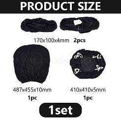 ポリエステル製のチェアパッドと背もたれと手すりカバーのセット  ブラック  487x455x10mm&nbsp;AJEW-WH0077-049A