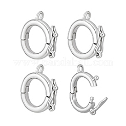 スターリングシルバーのツイスタークラスプ4個925個  リング  プラチナ  9x10.5x3mm  内径：6mm&nbsp;STER-PH0004-33