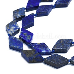 天然石ラピスラズリビーズ連売り  菱形  20~22x12~13x4~5mm  穴：1mm  約19個/連  16.73''（42.5センチメートル）&nbsp;G-K245-E05-A02