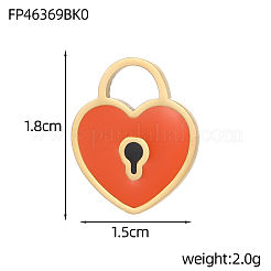 304ステンレススチールエナメルペンダント  ロックチャーム  イオンプレーティング（ip）  18KGP本金メッキ  トマト  18x15mm&nbsp;STAS-OY006-48G
