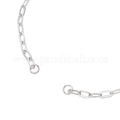 2.5mm 304ステンレススチールペーパークリップチェーンスライダーブレスレットの作り方  真鍮のビーズで  ステンレス鋼色  10-1/4インチ（26cm）&nbsp;X-AJEW-JB01402