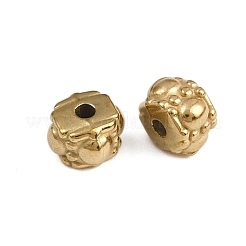304ステンレススチールビーズ  正方形  イオンプレーティング（ip）  18KGP本金メッキ  7x6x4.5mm  穴：1.6mm&nbsp;STAS-K295-42G