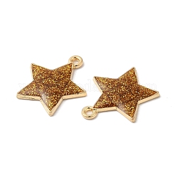 環境に優しい合金エナメルペンダント  グリッターパウダー付き  星のチャーム  ミックスカラー  20x18x2.5mm  穴：1.5mm&nbsp;PALLOY-M212-10G