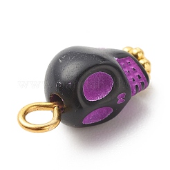 スカルアクリルパーツ  合金パーツ  ミックスカラー  ゴールドカラー  16x18x8mm  穴：2mm&nbsp;PALLOY-JF01757-02
