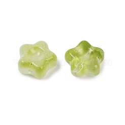 透明ガラスビーズ  スター  焼き付け塗料  ミックスカラー  10.5x11x5mm  穴：1mm&nbsp;DGLA-E004-12A