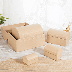 紙ボール紙のアクセサリー箱  ネックレス  ピアス  スタッド  長方形  淡い茶色  4~12x6~18x4~12.5cm&nbsp;CON-WH0079-71