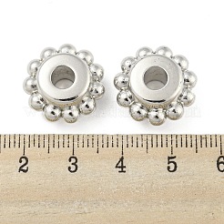CCBプラスチックビーズ  花  プラチナ  17x9mm  穴：5mm&nbsp;CCB-P013-20D-P