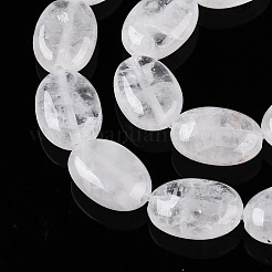 天然石クオーツクリスタルビーズ連売り  ロッククリスタルフラットオーバル  14x10x5.5mm  穴：1.2mm  約28個/連  15.55''（39.5センチメートル）&nbsp;G-M206-33