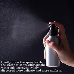 詰め替え可能なアルミボトル  サロン美容院の噴霧器  水スプレーボトル  プラチナ  ブラック  14.4x4.5cm  容量：120ミリリットル&nbsp;MRMJ-PH0001-05