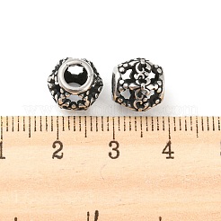 316サージカルステンレスビーズ  バレル  アンティークシルバー  10x9mm  穴：4mm&nbsp;STAS-Q304-20AS