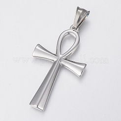 304ステンレスペンダント  アンククロス  ミックスカラー  44.5x25x3mm  穴：10x4mm&nbsp;STAS-H433-02
