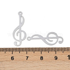真鍮チャーム  音符チャーム  カドミウムフリー＆ニッケルフリー＆鉛フリー  プラチナ  25x9.5x0.4mm  穴：1.2mm&nbsp;KK-A261-03P