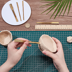 陶芸粘土用真鍮穴あけパンチ5個  陶器の道具  ゴールドカラー  110~111x5~12x3.5~7mm&nbsp;AJEW-FG0005-10