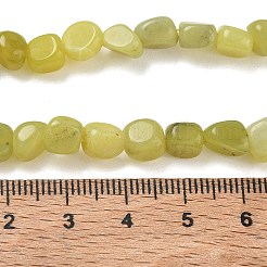 天然石レモンジェイド翡翠ビーズ連売り  ナゲット  タンブルストーン  6~8.5x6~7.5x5~8mm  穴：0.9mm  約27~35個/連  7.48~8.26''（19~21センチメートル）&nbsp;GG-CBA9392-08