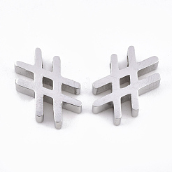 変色しにくい304ステンレススチールペンダント  マーク＃  ステンレス鋼色  12.5x13x3mm  穴：1.8mm&nbsp;STAS-T041-05