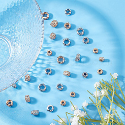 60種類の真鍮ビーズ6個  ガラスと  ロンデル  ミックスカラー  8~12x5.5~7mm  穴：3.5~6.5mm  10個/スタイル&nbsp;FIND-GO0001-49