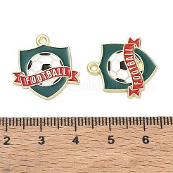 合金エナメルチャーム  言葉のチャームが詰まったサッカー  ゴールドカラー  21x20x1mm  穴：1.6mm&nbsp;AL-CBAD1A5-01G-G