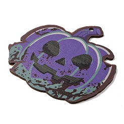 ハロウィーンプリントの木製ビッグペンダント  カボチャ  85x90x2.5mm  穴：4mm&nbsp;LS-WOOD-I016-01J
