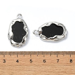 アクリルチャーム  合金のパーツと  楕円形のチャーム  ブラック  26.5x16x4mm  穴：2mm&nbsp;MACR-U007-03B-P