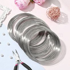 炭素鋼メモリーワイヤー  首輪ネックレス作り用  ネックレスワイヤー  ニッケルフリー  プラチナ  内径：11.5cm  ワイヤー：0.6mm（22ゲージ）  100サークル/セット&nbsp;X-MW11.5CM-NF