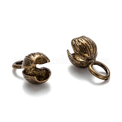 真鍮製ダルマチープ  カロット終了  クラムシェルノットカバー  ミックスカラー  11x6mm  穴：3mm  内径：3mm&nbsp;X-KK-N0070-01-A