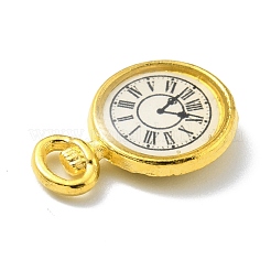 合金エナメルチャーム  クロック  ゴールドカラー  17x11.5x3mm  穴：1x1mm&nbsp;FIND-G020-A01-G