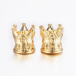 304ステンレススチールヨーロピアンビーズ  大穴ビーズ  クラウン  ミックスカラー  10x10mm  穴：5mm&nbsp;STAS-H367-20