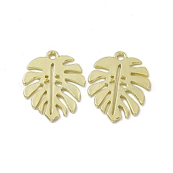 合金ペンダント  モンステラ リーフ チャーム  ライトゴールド  21.5x17x1mm  穴：1.6mm&nbsp;PALLOY-D014-15E-LG