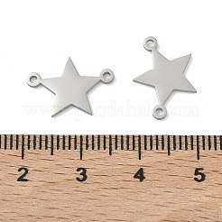 304ステンレススチールコネクタチャーム  スター  変色しない  ステンレス鋼色  9x13x1mm  穴：1mm&nbsp;STAS-P433-06P