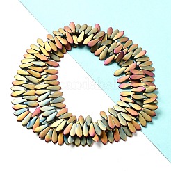 電気メッキガラスビーズセット  ティアドロップ  虹メッキ  16x6x3mm  穴：0.8mm  約200個/連  24.80''（63センチメートル）&nbsp;EGLA-P057-03A-FP01