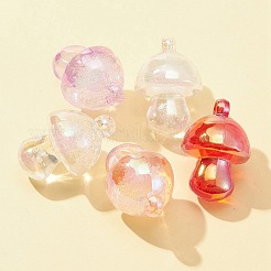 透明なアクリルパーツ  キノコ  ミックスカラー  33x22mm  穴：3mm&nbsp;MACR-FS0001-54