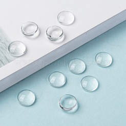 クリアガラスカボション  半円/ドーム  透明  9.5~10x3.5mm&nbsp;X-GGLA-R026-10mm