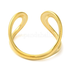 女性用304ステンレススチールオープンカフリング  不規則な  18KGP本金メッキ  14mm  内径：18mm&nbsp;LS-RJEW-Z043-02B
