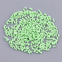 手作りのポリマークレイスプリンクルビーズ  フェイクフードクラフト  穴がない  コラム  淡緑色  2~6x1.5mm&nbsp;LS-CLAY-T015-22K