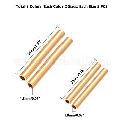 PVD真空メッキ304ステンレス鋼チューブビーズ  ミックスカラー  20x3mm  穴：1.8mm  30個/箱&nbsp;STAS-UN0004-83
