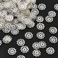アイアン製ビーズキャップ  マルチ花弁  銀  9mm  穴：1.5mm&nbsp;IFIN-YW0001-69S