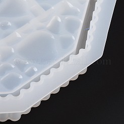 ポリゴン ジュエリー トレイ食品グレードのシリコン型  レジン型  収納ボックス作りに  ホワイト  181x193x26mm&nbsp;DIY-D074-02