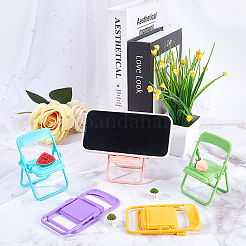 5個 5スタイルのかわいいミニチェア型携帯電話スタンド  折りたたみ式プラスチック携帯電話ホルダー  ミックスカラー  6~6.9x5.7~6.8x8.5~9.6cm  1個/スタイル&nbsp;AJEW-CP0007-16