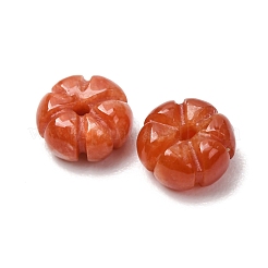 染色された天然ミャンマー翡翠の彫刻ビーズ  花  レッド  9.5~10x5mm  穴：1.4~1.6mm&nbsp;GG-CBABA9C-04B