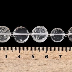 天然石クオーツクリスタルビーズ連売り  ロッククリスタルビーズ  フラットラウンド  11~12x5~6mm  穴：0.8mm  約30個/連  15.55''（39.5センチメートル）&nbsp;G-B125-I01-01