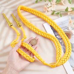 ポリエステルスタッフストラップショルダーコード  プラスチックコーンチャーム付き  ゴールド  990x15~20mm&nbsp;AJEW-WH0314-672A