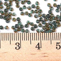 電気メッキガラスビーズ  ラウンド  黄金メッキ  グリーン  2x1.5mm  穴：0.7mm  700個/セット&nbsp;GLAA-Q120-02A-02