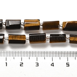 天然石タイガーアイビーズ連売り  シードビーズで  多面カット  コラム  8.5~11x5.5~6.5mm  穴：1mm  約14~15個/連  7.48''（19センチメートル）&nbsp;G-N327-06-21