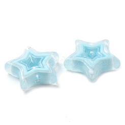 アクリルビーズ  二層ビーズ  スター  淡いターコイズ  21.5x22x6mm  穴：3mm  約280個/500g&nbsp;SACR-G033-02A