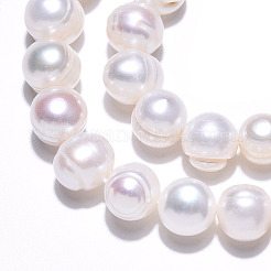 天然養殖淡水パールビーズ連売り  ポテト  貝殻色  9~10x9~11mm  穴：0.6mm  約39個/連  14.57~14.76インチ（37~37.5cm）&nbsp;PEAR-N013-09C