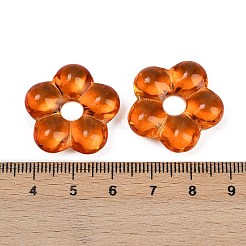 透明ガラスビーズ  花  ミックスカラー  24x25x7mm  穴：6mm&nbsp;GLAA-F129-01