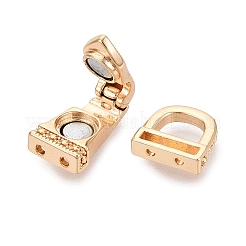 真鍮製磁気フォールドオーバークラスプ  台形  18KGP本金メッキ  22mm  台形：17x10x7mm  クラスプ：11.5x12.5x4mm&nbsp;KK-Q074-16G