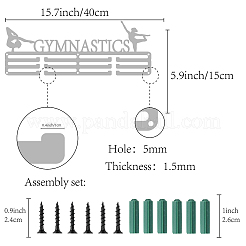 ファッション鉄メダルハンガーホルダーディスプレイウォールラック  ネジ付き  単語体操  銀  15x40cm&nbsp;ODIS-WH0023-018